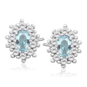 Cercei argint cu piatra bleu DiAmanti Z1099E_AQ-DIA Cercei argint cu piatra bleu DiAmanti Z1099E_AQ-DIA